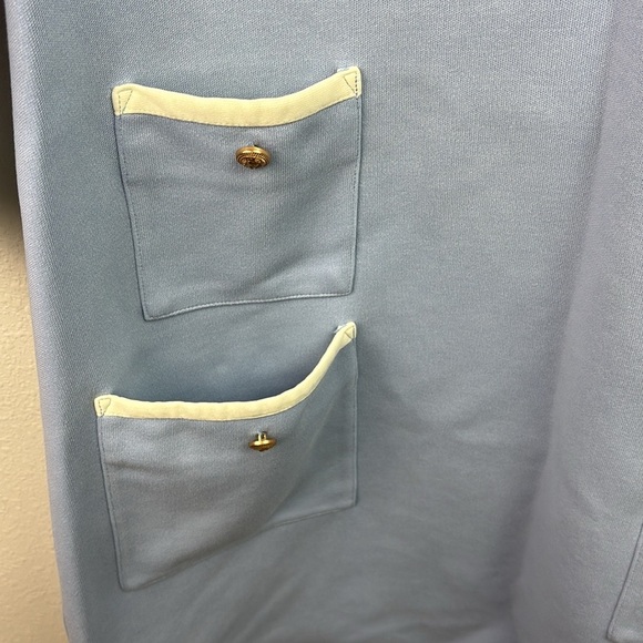 Tuckernut Francoise 60s mod mini shift dress light blue ponte stretch knit - Picture 7 of 12